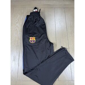 Nike FC Barcelona Pants Mens Large Black Blue Soccer Training Zip Ankle Tapered